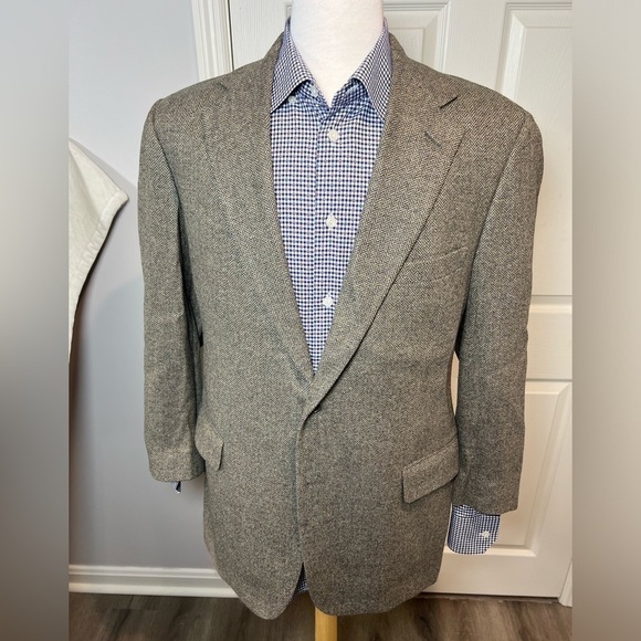 Brooks Brothers 43R Made in Italy Tweed Herringbone 100% Lambswool Sport Coat - Picture 1 of 16